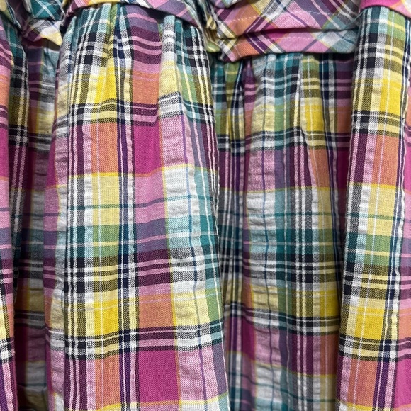 Betsey Johnson Pink Plaid Midi Dress Puff Sleeve Size M - Picture 6 of 15